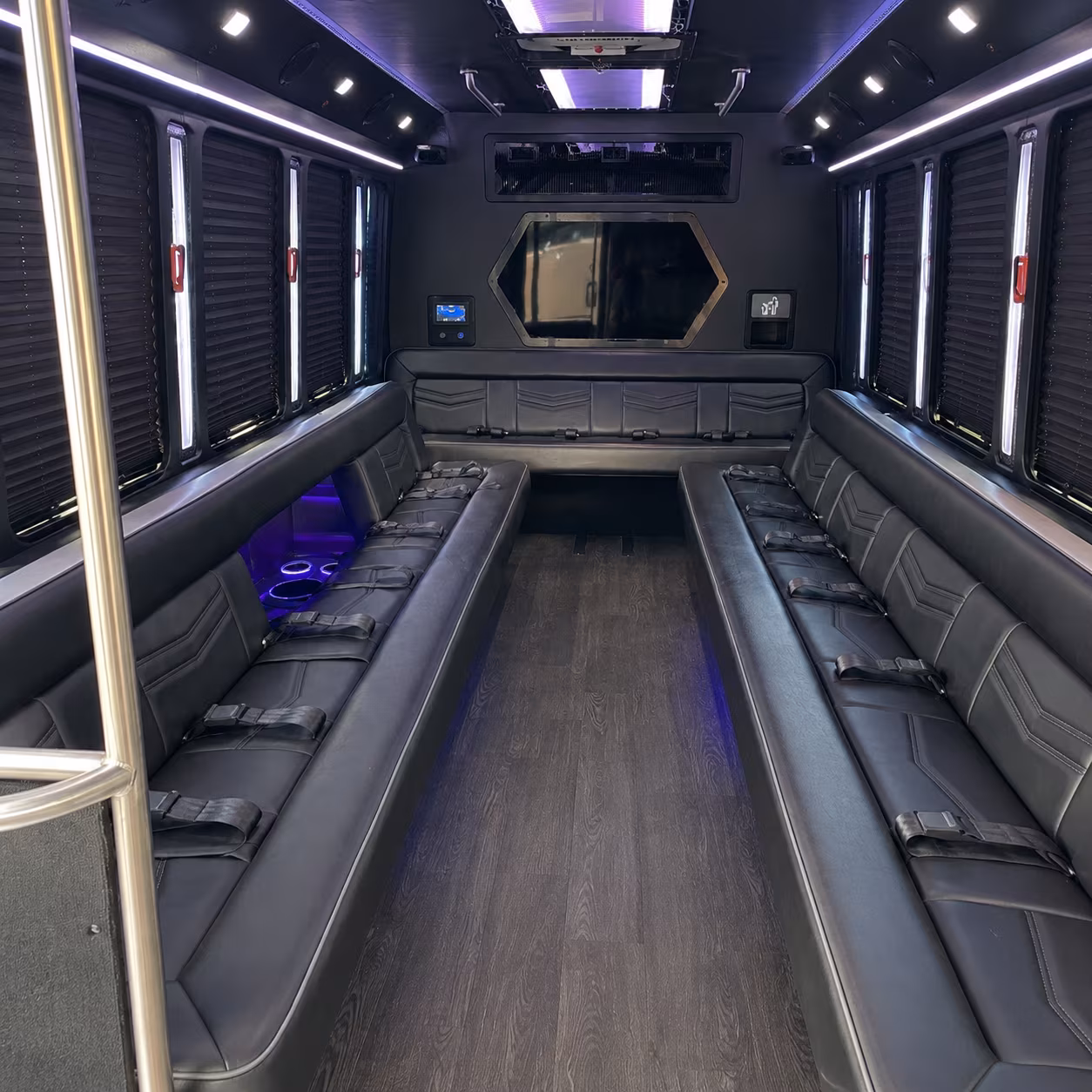 deltona 18 passenger party bus interior