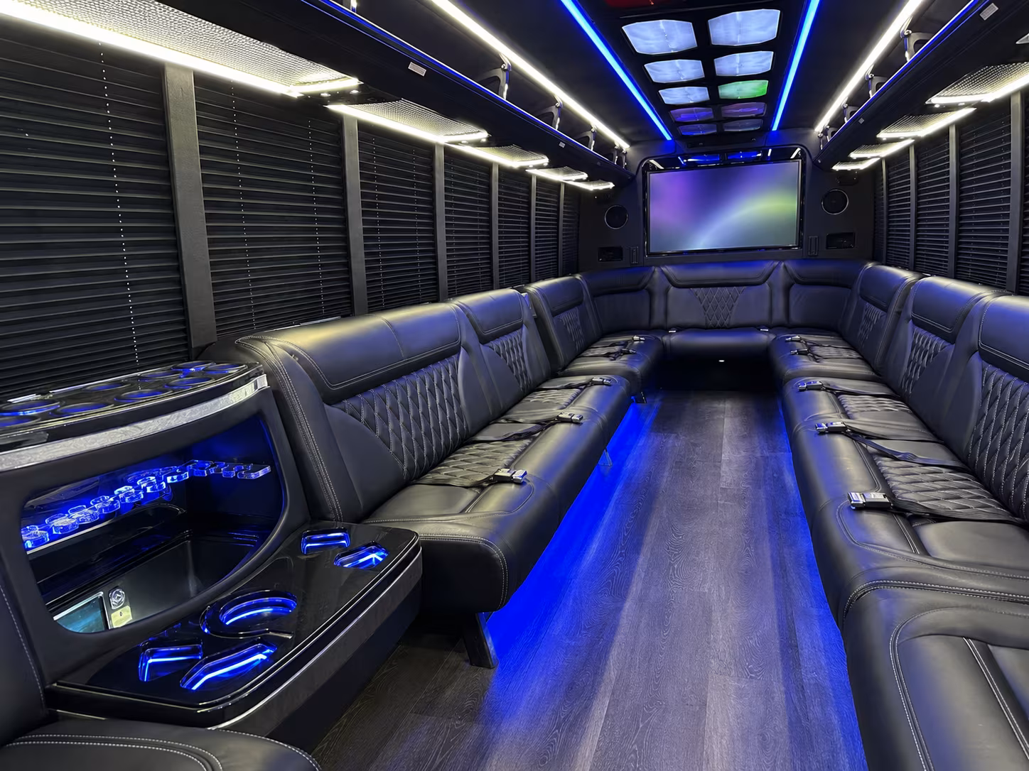 deltona 20 passenger party bus inside