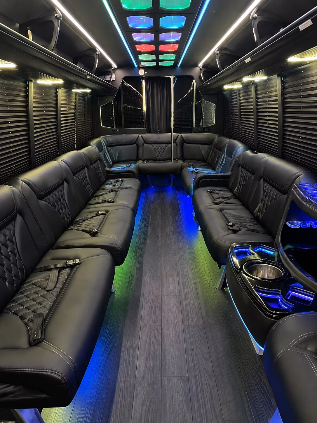 deltona 20 passenger party bus interior