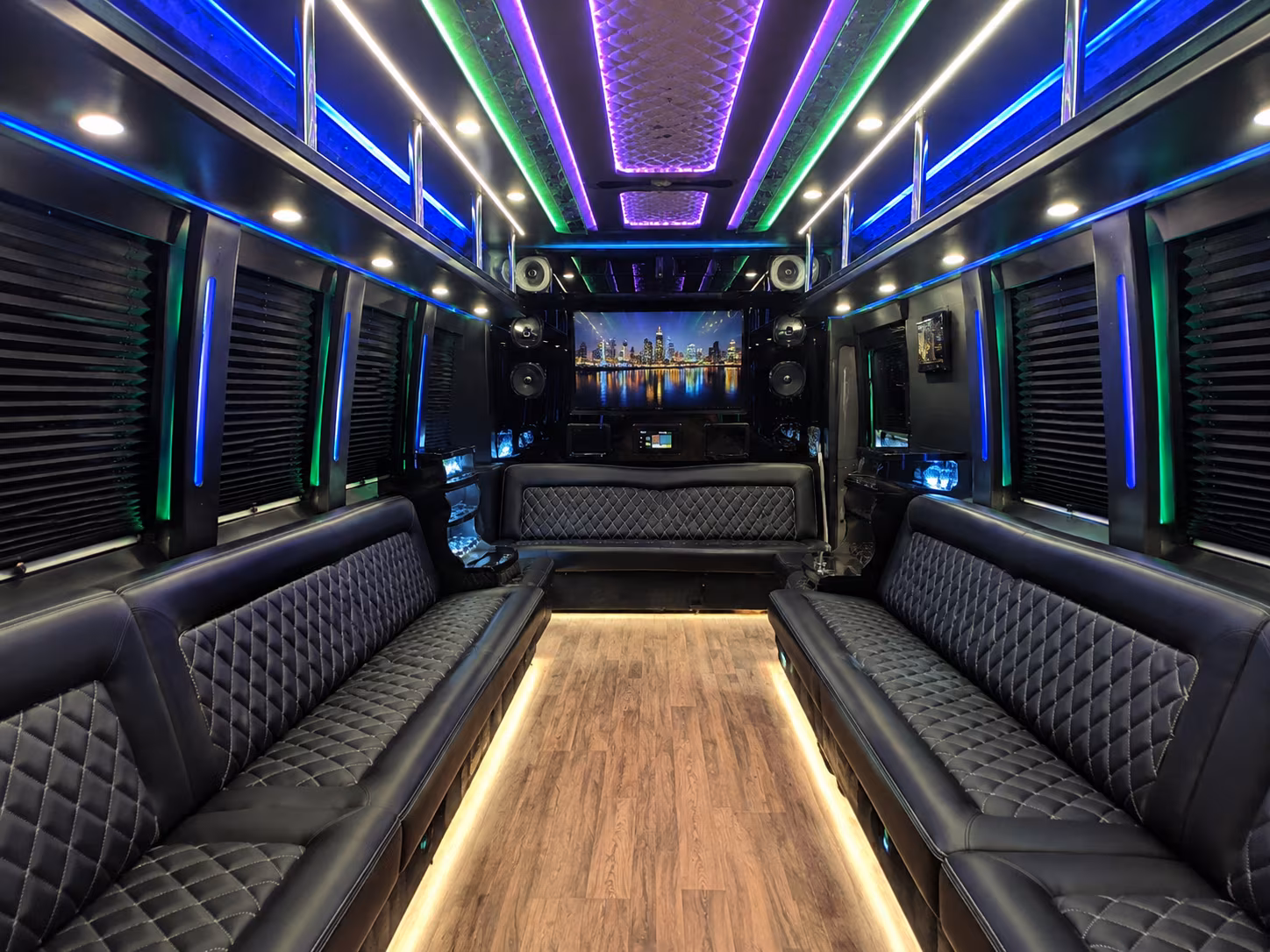 deltona 25 passenger party bus interior