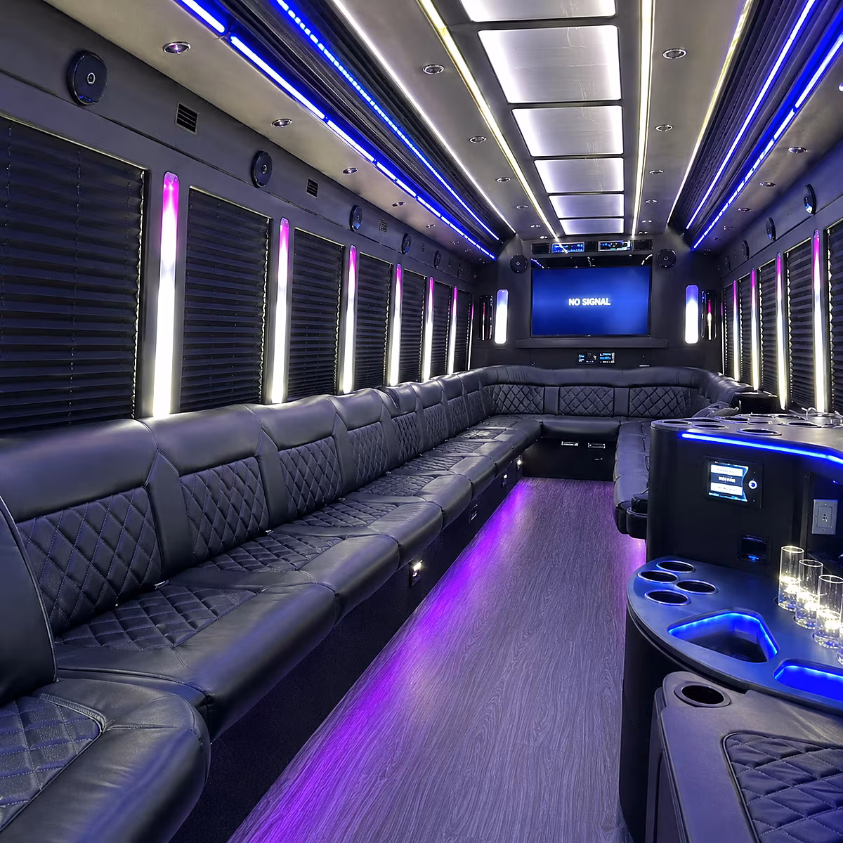 deltona 30 passenger party bus inside
