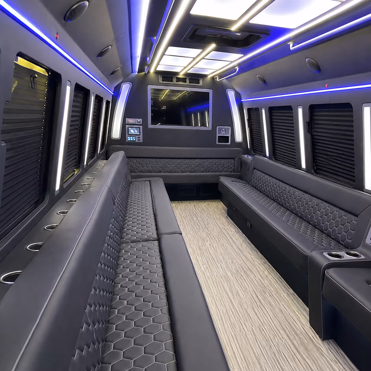 deltona 40 passenger party bus inside