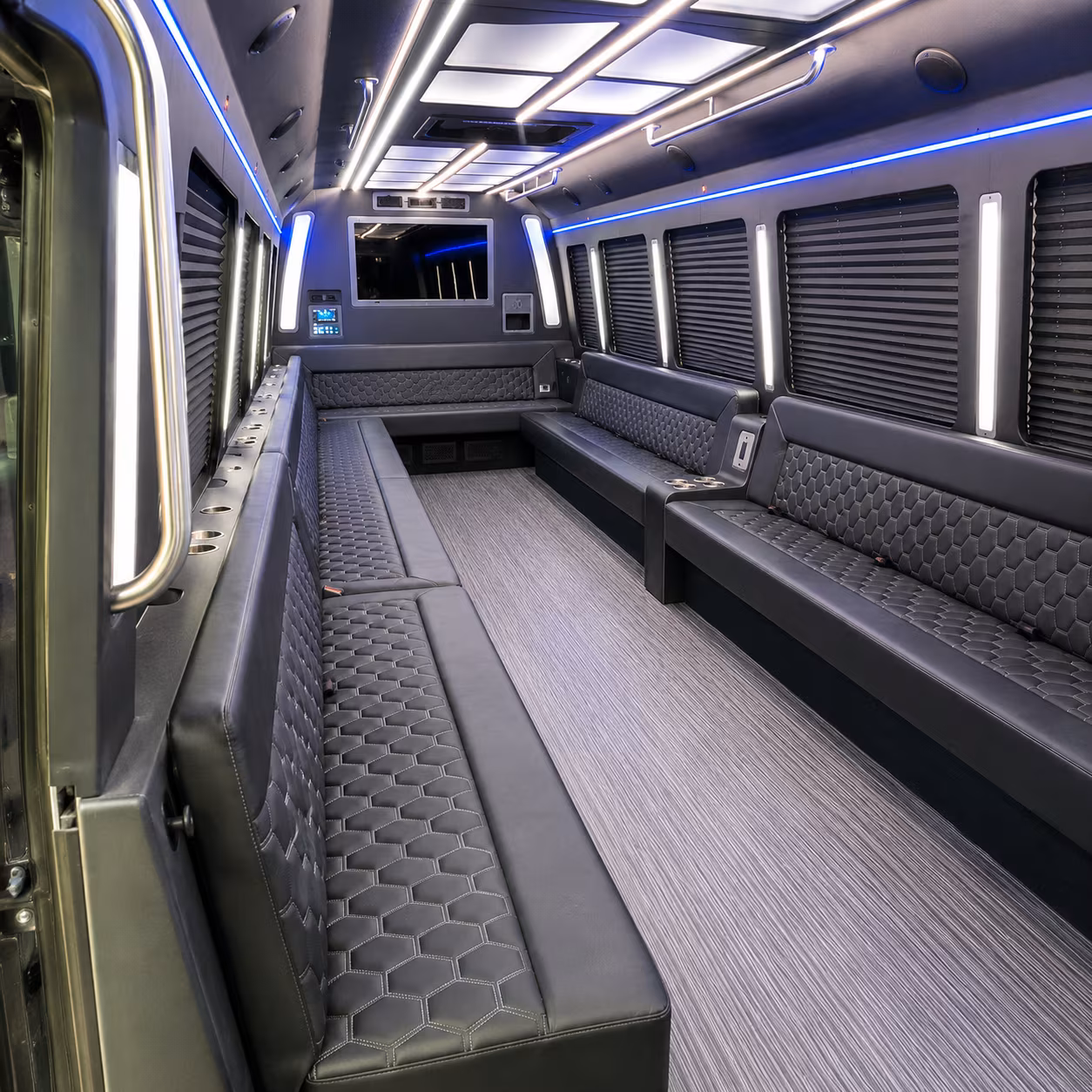 deltona 40 passenger party bus interior