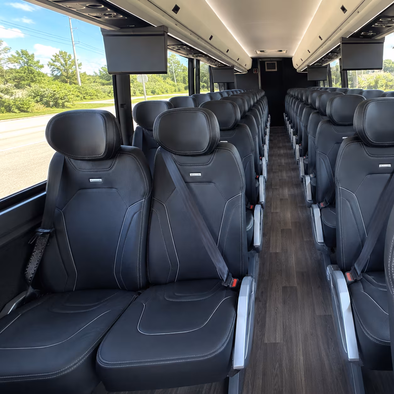 deltona 47 passenger charter bus inside