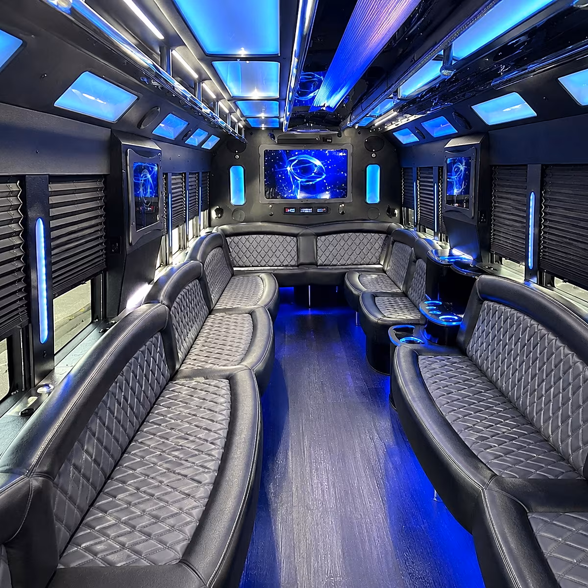 deltona 50 passenger party bus interior